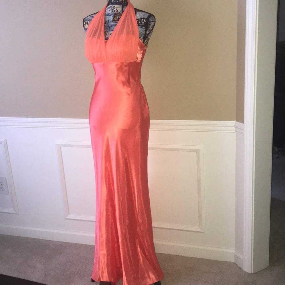 Cache Burnt Orange Formal Gown